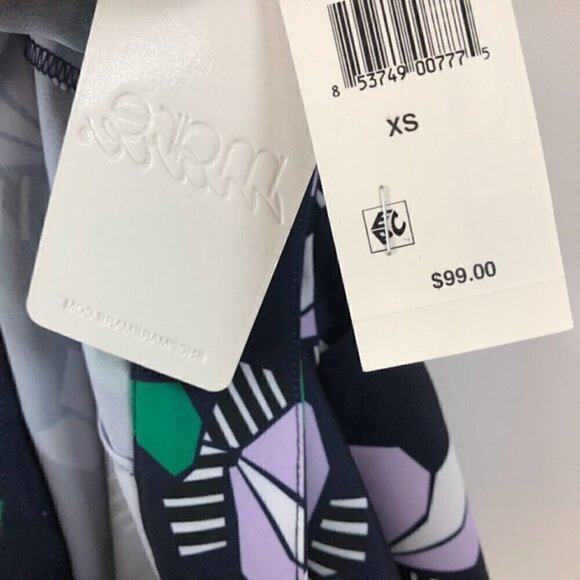 Anthropologie x Mare Mare Blue Lotus Print Floral Flat Chino Mini Shorts Size XS - Picture 10 of 14